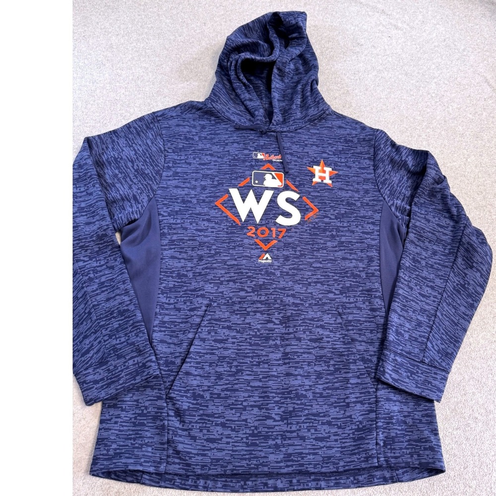 Houston Astros 2017 World‎ Series Hoodie MLB Majestic Pullover Navy Mens Large